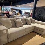 Hoekbank met lounge, lichtgrijs